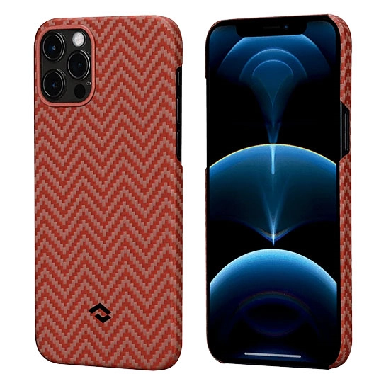Чехол Pitaka MagEZ Herringbone Case for iPhone 12 Pro Red/Orange