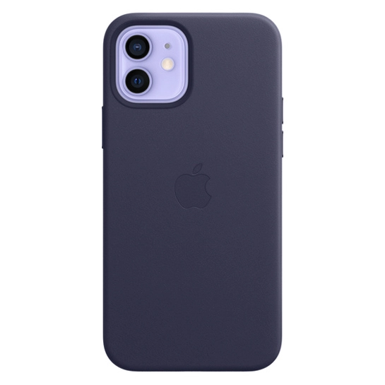 Чехол Apple Leather Case with MagSafe for iPhone 12/12 Pro Deep Violet