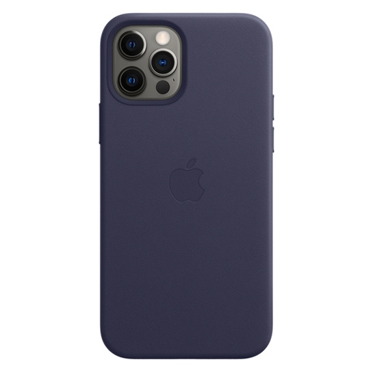 Чехол Apple Leather Case with MagSafe for iPhone 12/12 Pro Deep Violet - цена, характеристики, отзывы, рассрочка, фото 2