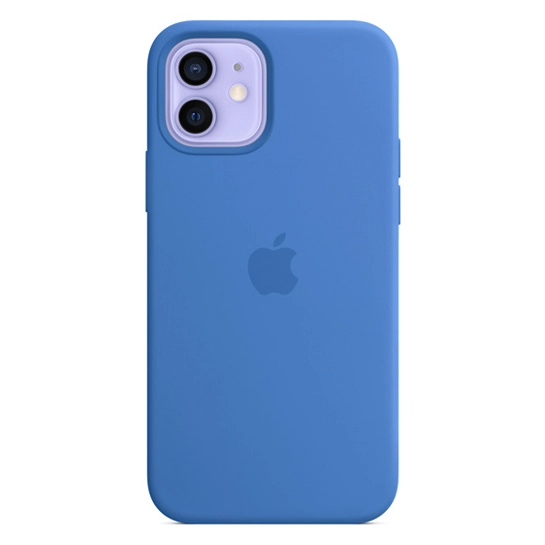 Чехол Apple Silicone Case with MagSafe for iPhone 12/12 Pro Capri Blue