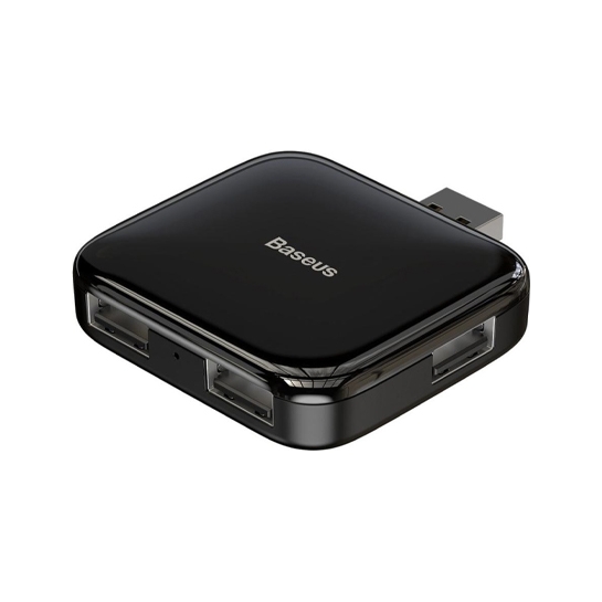 USB-хаб Baseus Fully Folded Portable 4-in-1 Type-А to 4xUSB 2.0 Adapter Black - ціна, характеристики, відгуки, розстрочка, фото 1