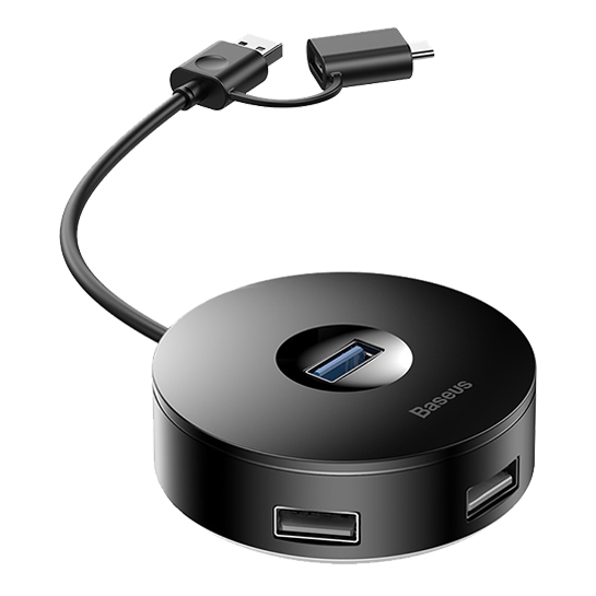 USB-хаб Baseus Round Box Black 5-Port - ціна, характеристики, відгуки, розстрочка, фото 1