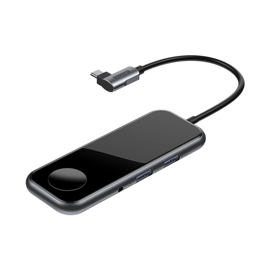 USB-хаб Baseus Mirror Series Type-C to 2-USB3.0/HDMI 4K/3.5mm/Type-C/Apple Watch Charge HUB Gray - цена, характеристики, отзывы, рассрочка, фото 3