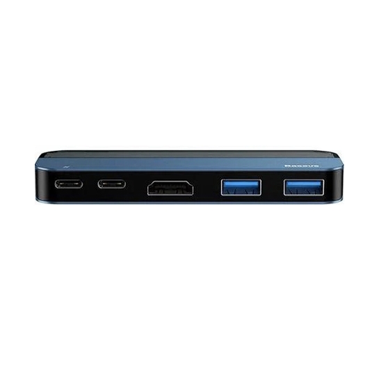 USB-хаб Baseus Transparent Series Type-C to USB3.0/HDMI/Type-C Adapter Blue - ціна, характеристики, відгуки, розстрочка, фото 2