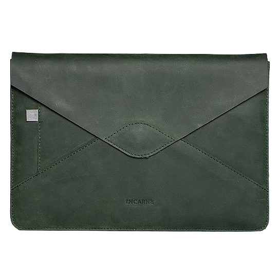 Кожаный чехол INCARNE Message зелёный для MacBook Pro 15