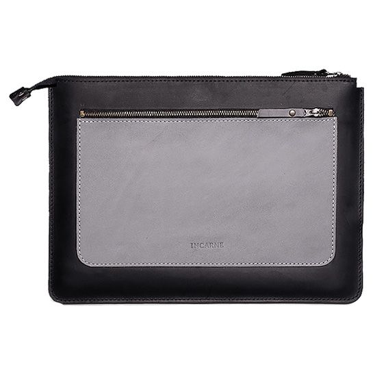 Кожаный чехол INCARNE Mocco чёрный/серый для MacBook Pro 15