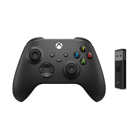 Геймпад Microsoft Wireless Controller Carbon Black for Xbox Series X/S + Xbox Wireless Adapter for Windows 10 - ціна, характеристики, відгуки, розстрочка, фото 1