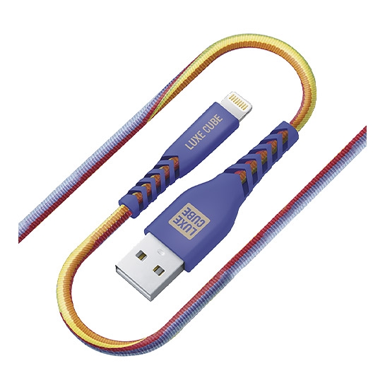 Кабель Luxe Cube Lightning to USB Cable Kevlar 1,2 m Rainbow - цена, характеристики, отзывы, рассрочка, фото 1