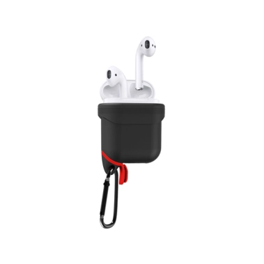 Чехол C-ku Waterproof Silicone Case for Apple AirPods with Carbine Black - цена, характеристики, отзывы, рассрочка, фото 1