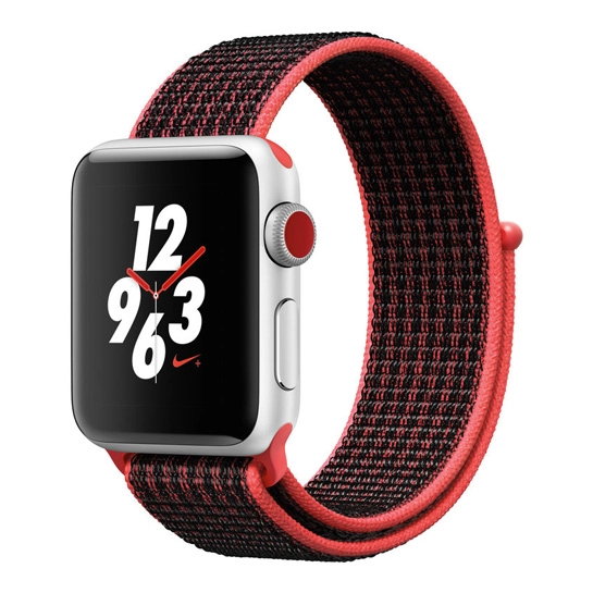 Смарт Часы Apple Watch Series 3 Nike+ LTE 42mm Silver Aluminum Case with Bright Crimson/Black Nike