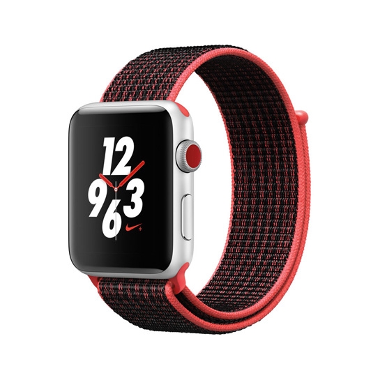 Смарт Годинник Apple Watch Series 3 Nike+ LTE 38mm Silver Aluminum Case with Bright Crimson/Black Nike - ціна, характеристики, відгуки, розстрочка, фото 1