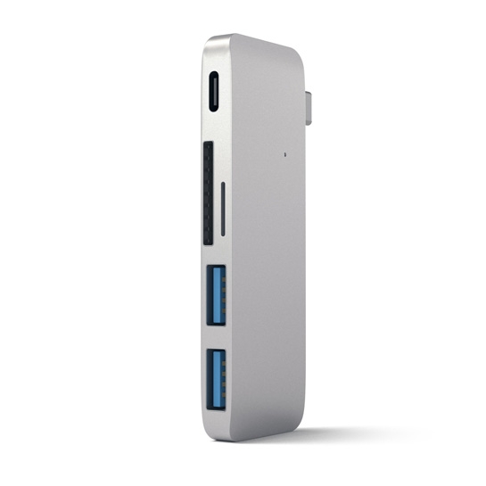 USB-хаб Satechi Type-C USB 3.0 Pass-Through Hub Silver - цена, характеристики, отзывы, рассрочка, фото 1