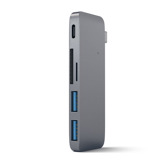 USB-хаб Satechi Type-C USB 3.0 Pass-Through Hub Space Gray - ціна, характеристики, відгуки, розстрочка, фото 1
