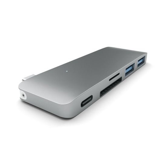 USB-хаб Satechi Type-C USB 3.0 Pass-Through Hub Space Gray - ціна, характеристики, відгуки, розстрочка, фото 2
