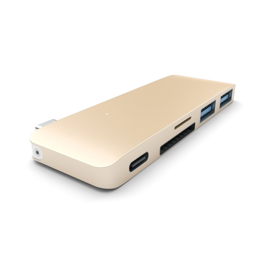 USB-хаб Satechi Type-C USB 3.0 Pass-Through Hub Gold - ціна, характеристики, відгуки, розстрочка, фото 2