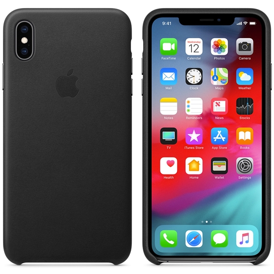Чохол Apple Leather Case for iPhone XS Max Black - ціна, характеристики, відгуки, розстрочка, фото 2