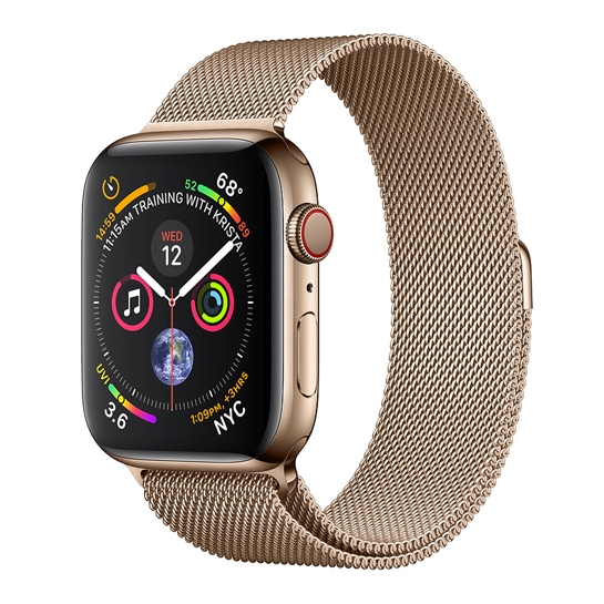 Смарт-часы Apple Watch Series 4 + LTE 44mm Gold Stainless Steel with Gold Milanese Loop - цена, характеристики, отзывы, рассрочка, фото 1
