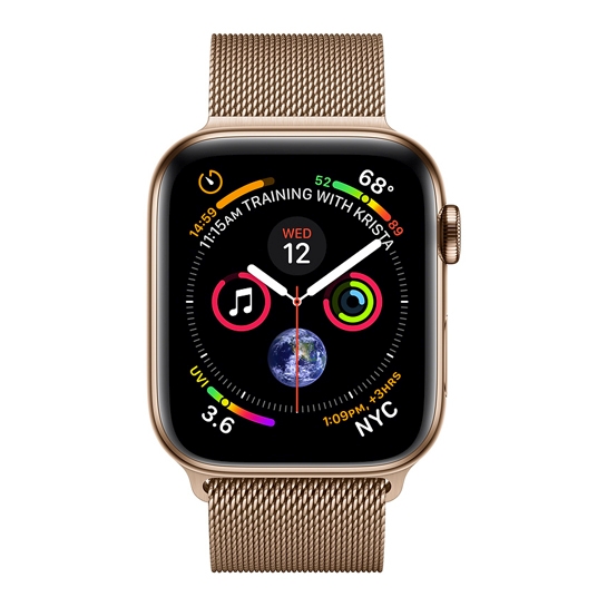 Смарт-годинник Apple Watch Series 4 + LTE 44mm Gold Stainless Steel with Gold Milanese Loop - ціна, характеристики, відгуки, розстрочка, фото 3