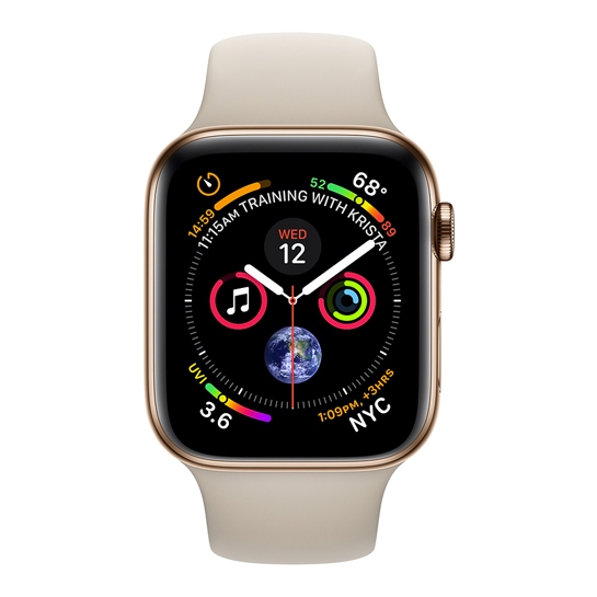 Смарт-годинник Apple Watch Series 4 + LTE 44mm Gold Stainless Steel with Stone Sport Band - ціна, характеристики, відгуки, розстрочка, фото 2