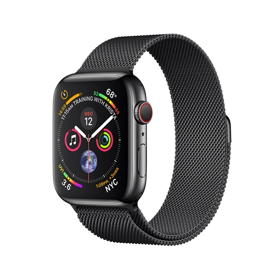 Смарт-годинник Apple Watch Series 4+LTE 40mm Space Black Stainless Steel Case with Space Black Milanese - ціна, характеристики, відгуки, розстрочка, фото 1
