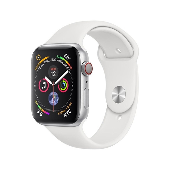 Смарт-годинник Apple Watch Series 4 + LTE 40mm Silver Aluminum Case with White Sport Band - ціна, характеристики, відгуки, розстрочка, фото 1