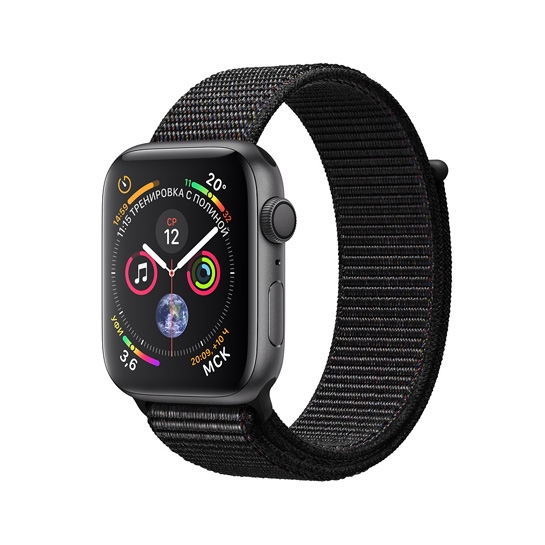 Смарт-годинник Apple Watch Series 4 + LTE 40mm Space Gray Aluminum Case with Black Sport Loop - цена, характеристики, отзывы, рассрочка, фото 1