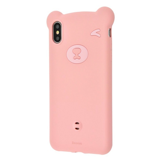 Чохол Baseus Bear Silicone Case For iPhone XS Pink - ціна, характеристики, відгуки, розстрочка, фото 1