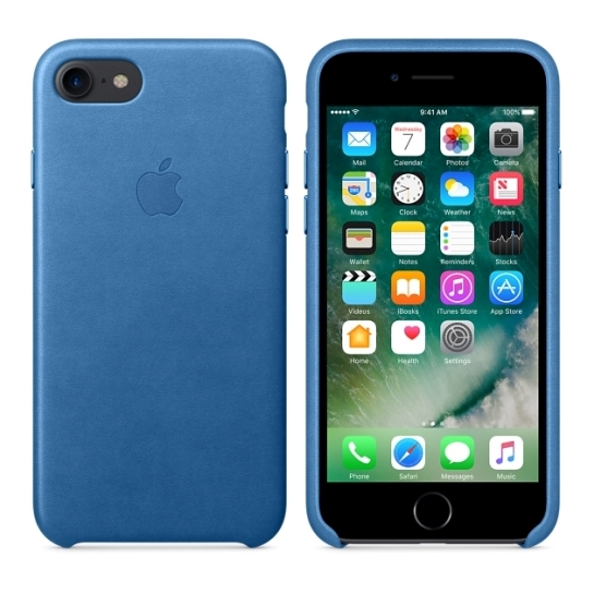 Чехол Apple Leather Case for iPhone 8/7 Sea Blue* - цена, характеристики, отзывы, рассрочка, фото 2