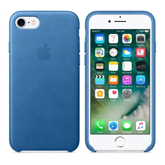 Чехол Apple Leather Case for iPhone 8/7 Sea Blue* - цена, характеристики, отзывы, рассрочка, фото 3