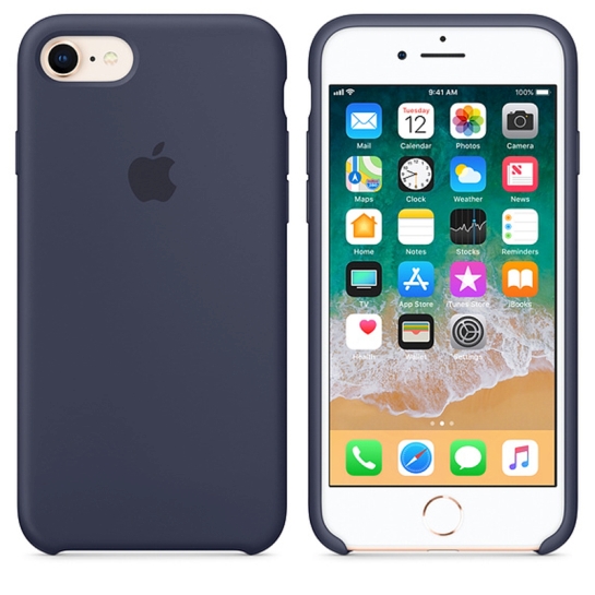 Чохол Apple Silicone Case for iPhone 8 Midnight Blue* - ціна, характеристики, відгуки, розстрочка, фото 2