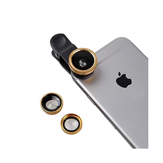Объектив Universal Clip Fish Eye 180°/Wide 0.67x/Macro Lens for Mobile Phone Black/Gold - цена, характеристики, отзывы, рассрочка, фото 2