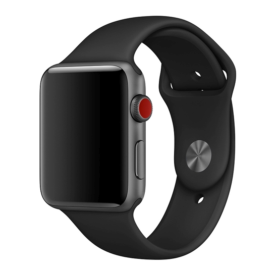 Ремінець Apple Sport Band for Apple Watch 42mm/44mm Black - ціна, характеристики, відгуки, розстрочка, фото 1