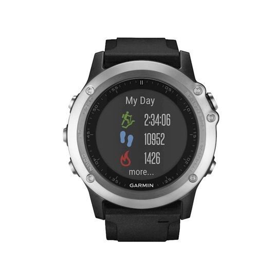 Спортивний годинник Garmin Fenix 3 HR GPS Silver with Black Silicone Band - ціна, характеристики, відгуки, розстрочка, фото 1