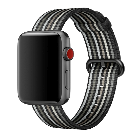 Ремінець Woven Nylon Band for Apple Watch 42mm/44mm Black Stripe - ціна, характеристики, відгуки, розстрочка, фото 1