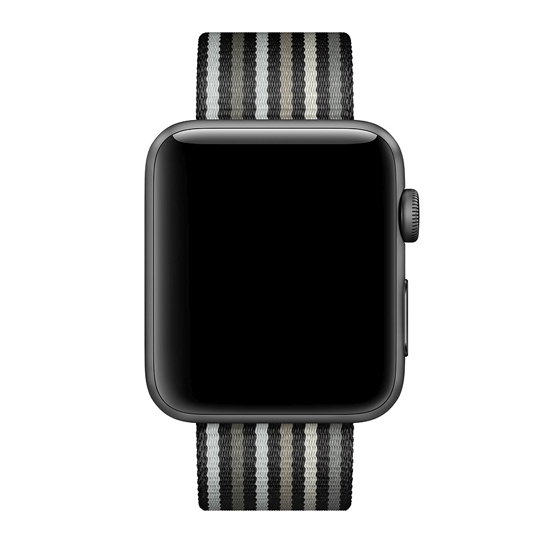Ремінець Woven Nylon Band for Apple Watch 42mm/44mm Black Stripe - ціна, характеристики, відгуки, розстрочка, фото 2