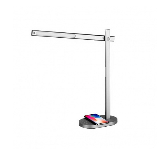 Настільний світильник Momax Q.LED Desk Lamp With Wireless Charging Base Grey - ціна, характеристики, відгуки, розстрочка, фото 2
