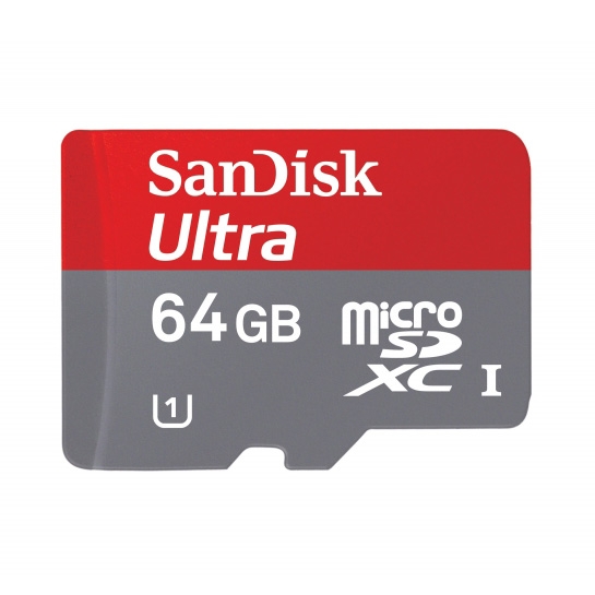 Карта памяти MicroSDHC 64 Gb SanDisk (class 10) with adapter (UHS-I 30Mb/s, 200x) - цена, характеристики, отзывы, рассрочка, фото 1