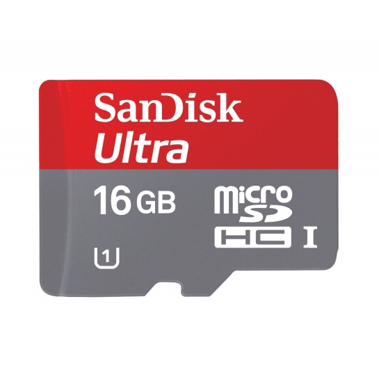 Карта памяти MicroSDHC 16 Gb SanDisk (class 10) with adapter (UHS-I 30Mb/s, 200x) - цена, характеристики, отзывы, рассрочка, фото 1
