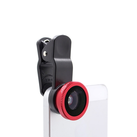 Объектив Universal Clip Fish Eye 180°/Wide 0.67x/Macro Lens for Mobile Phone Black/Red - цена, характеристики, отзывы, рассрочка, фото 2