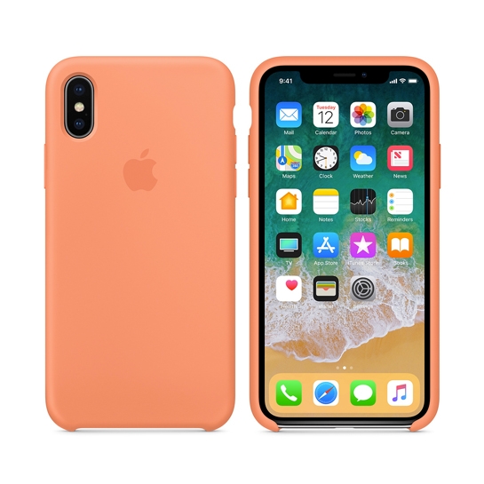 Чехол Apple Silicone Case for iPhone X Peach - цена, характеристики, отзывы, рассрочка, фото 2
