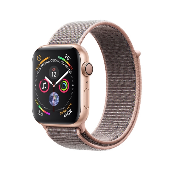 Смарт-часы Apple Watch Series 4 40mm Gold Aluminum Case with Pink Sand Sport Loop - цена, характеристики, отзывы, рассрочка, фото 1