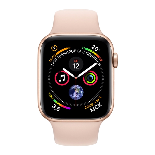 Смарт-годинник Apple Watch Series 4 44mm Gold Aluminum Case with Pink Sand Sport Band - ціна, характеристики, відгуки, розстрочка, фото 2