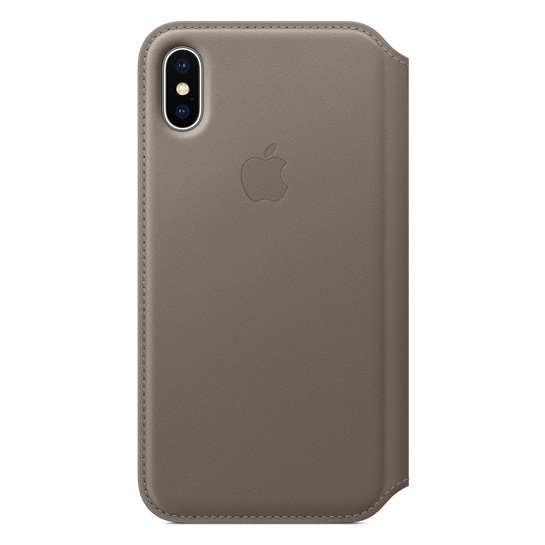 Чехол Apple Leather Case Folio for iPhone X Taupe - цена, характеристики, отзывы, рассрочка, фото 1