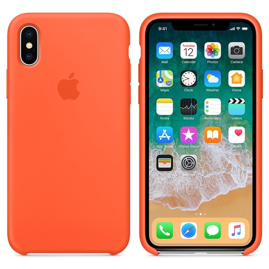 Чохол Apple Silicone Case for iPhone X Spicy Orange - ціна, характеристики, відгуки, розстрочка, фото 2