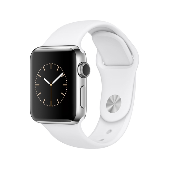 Смарт Часы Apple Watch Series 2 38mm Stainless Steel Case with White Sport Band - цена, характеристики, отзывы, рассрочка, фото 1