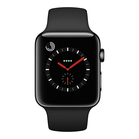 Смарт Часы Apple Watch Series 3 + LTE 42mm Space Black Stainless Steel Case with Black Sport Band - цена, характеристики, отзывы, рассрочка, фото 2