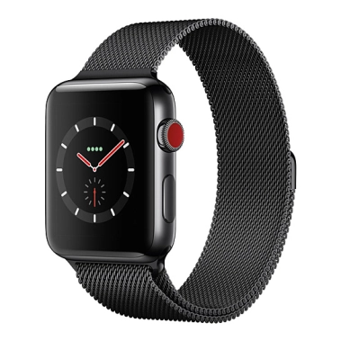 Смарт Часы Apple Watch Series 3 + LTE 42mm Space Black Stainless Steel Case with Space Black Milanes - цена, характеристики, отзывы, рассрочка, фото 1