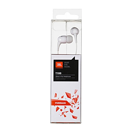 Навушники JBL In-Ear Headphone T100 White - ціна, характеристики, відгуки, розстрочка, фото 4