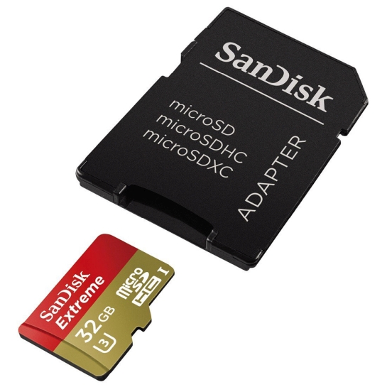Карта памяти MicroSDHC 32 Gb SanDisk (class 10) with adapter (UHS-I U3 60Mb/s, 400x) 4K Ultra HD - цена, характеристики, отзывы, рассрочка, фото 2