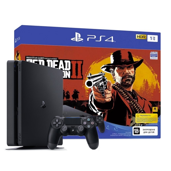 Игровая консоль Sony PlayStation 4 Slim 1TB + Red Dead Redemption 2 - цена, характеристики, отзывы, рассрочка, фото 1